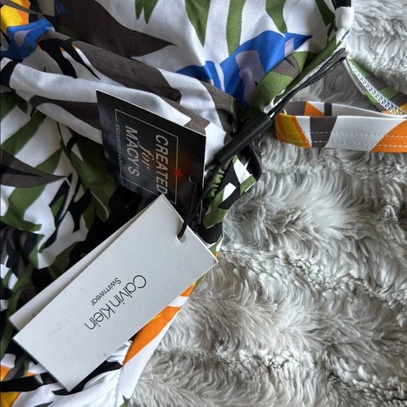 Calvin Klein Orange and Blue One Piece Swimwear - Picture 5 of 5